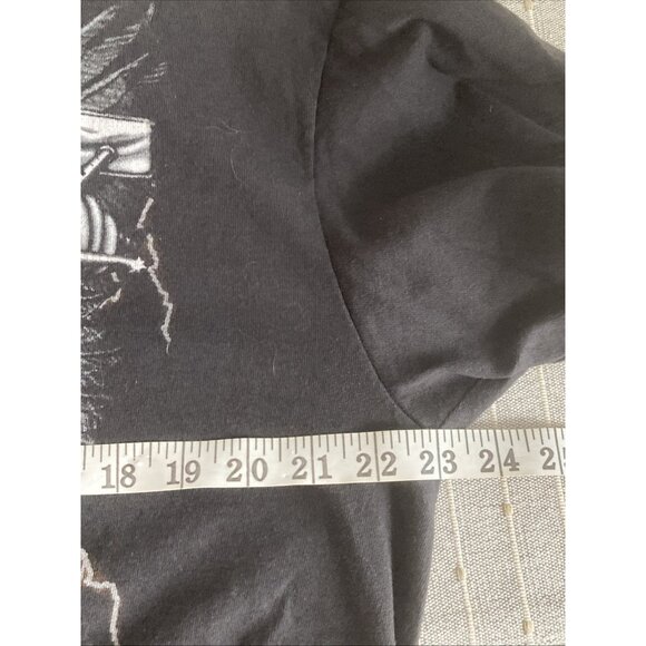 Vintage Popeye Cycle Club Tee Rock will never die T-Shirt Black 2010 Sz L - Picture 9 of 10